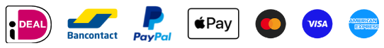 Betaalmethoden iDEAL, Bancontact, PayPal, Apple Pay, Mastercard, Visa en American Express